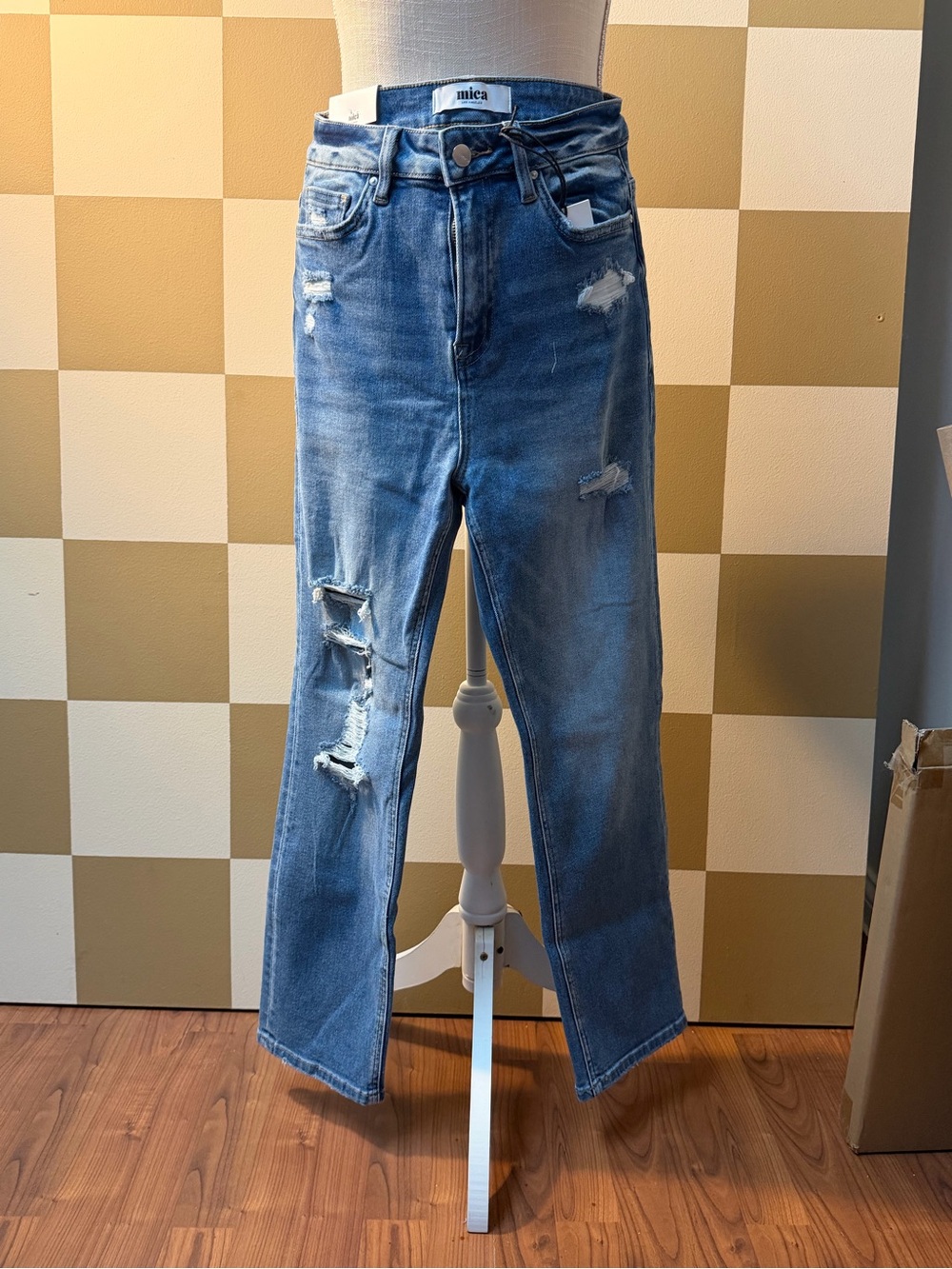 Misa Los Angeles Women's Distressed Straight-Leg Jeans - Blue